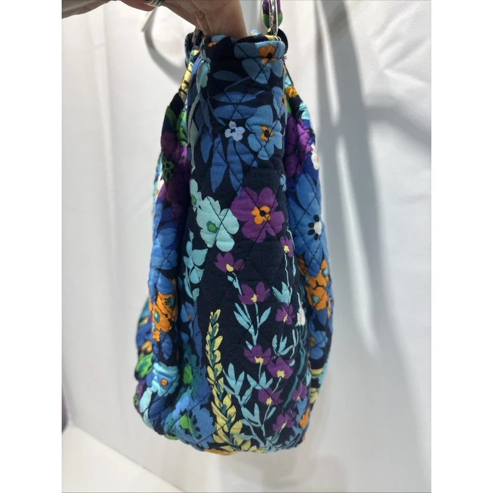 Vera Bradley Glenna Satchel Bag In Midnight Blues Pockets Shoulder Bag